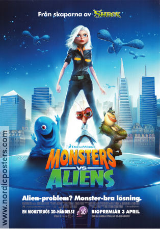 Monsters vs Aliens 2009 movie poster Reese Witherspoon Bob Letterman Animation 3-D