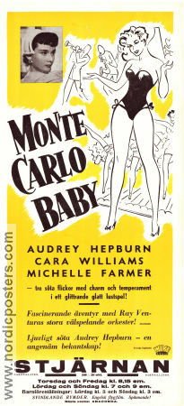 Monte Carlo Baby 1953 poster Audrey Hepburn Jules Munshin Cara Williams Jean Boyer