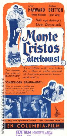 The Return of Monte Cristo 1946 movie poster Louis Hayward Barbara Britton George Macready Henry Levin Adventure and matine