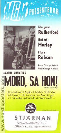 Mord sa hon 1963 poster Margaret Rutherford Stringer Davis Robert Morley George Pollock Text: Agatha Christie