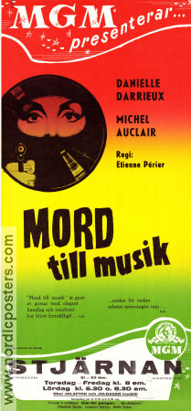 Mord till musik 1960 poster Danielle Darrieux Michel Auclair Jean Servais Etienne Périer