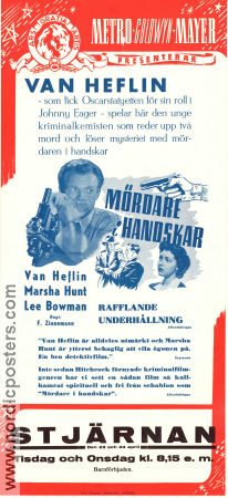 Mördare i handskar 1942 poster Van Heflin Marsha Hunt Lee Bowman Fred Zinnemann Film Noir