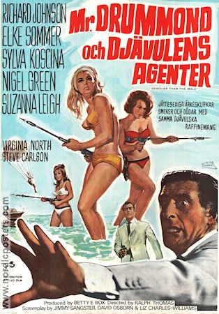 Deadlier Than the Male 1967 movie poster Richard Johnson Elke Sommer Sylva Koscina Ralph Thomas Agents Ladies