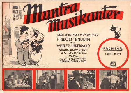 Muntra musikanter 1932 movie poster Fridolf Rhudin Weyler Hildebrand Instruments