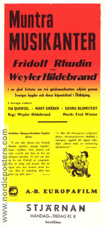 Muntra musikanter 1932 movie poster Fridolf Rhudin Weyler HildebrandIsa Quensel Theodor Berthels