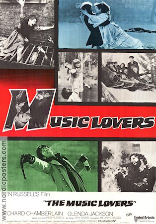 The Music Lovers 1971 movie poster Richard Chamberlain Glenda Jackson Ken Russell