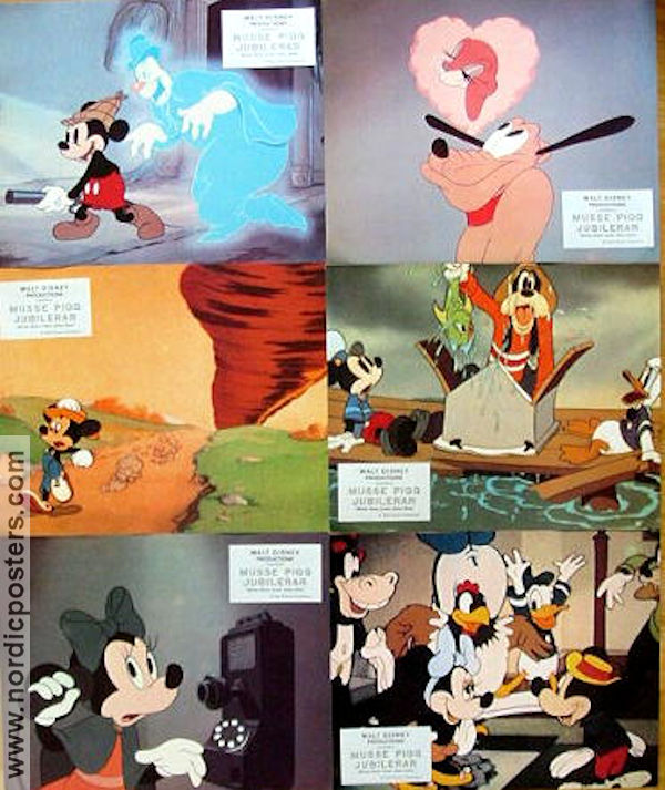 Musse Piggs jubileum 1977 lobby card set Mickey Mouse Musse Pigg
