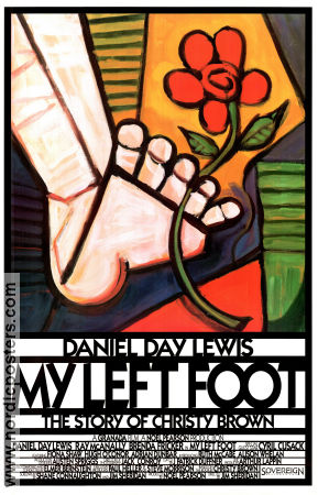 My Left Foot 1989 poster Daniel Day-Lewis Brenda Fricker Alison Whelan Jim Sheridan Konstaffischer