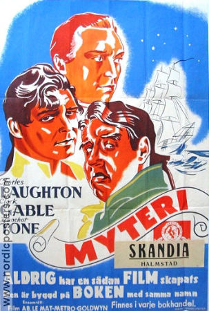 Mutiny on the Bounty 1935 movie poster Charles Laughton Clark Gable Franchot Tone Frank Lloyd