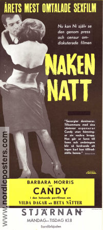 Naken natt 1965 poster Barbara Morris Joseph Sutherin Audrey Campbell Albert T Viola