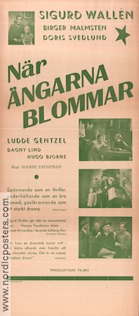 När ängarna blommar 1946 movie poster Sigurd Wallén Dagny Lind Ludde Gentzel Hampe Faustman