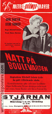 Natt på boulevarden 1955 poster Anne Baxter Steve Forrest Simone Renant Richard Thorpe Film Noir