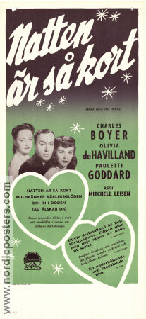 Hold Back the Dawn 1941 movie poster Charles Boyer Olivia de Havilland Paulette Goddard Mitchell Leisen