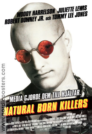 Natural Born Killers 1994 movie poster Woody Harrelson Juliette Lewis Mark Harmon Oliver Stone Glasses Police and thieves