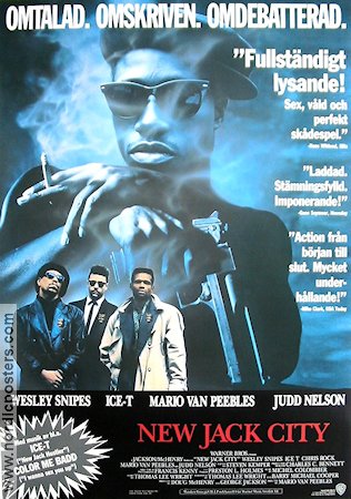 New Jack City 1991 movie poster Wesley Snipes Ice-T Allen Payne Mario Van Peebles Glasses Gangs