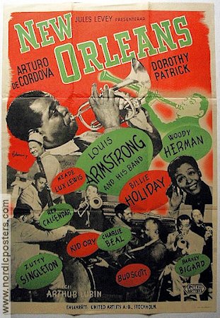 New Orleans 1947 movie poster Louis Armstrong Billie Holiday Woody Herman Jazz Musicals