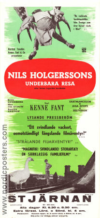 Nils Holgerssons underbara resa 1962 movie poster Sven Lundberg Max von Sydow Annika Tretow Kenne Fant Writer: Selma Lagerlöf Birds