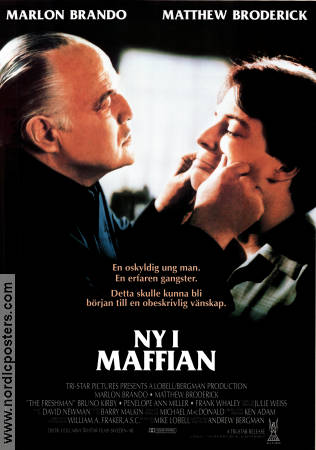 The Freshman 1990 movie poster Marlon Brando Matthew Broderick Bruno Kirby Andrew Bergman Mafia