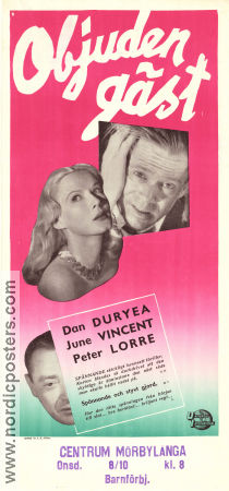 Objuden gäst 1946 poster Dan Duryea June Vincent Peter Lorre Roy William Neill Film Noir