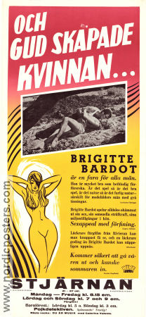 Och gud skapade kvinnan 1956 poster Brigitte Bardot Curd Jürgens Jean-Louis Trintignant Roger Vadim Damer Romantik