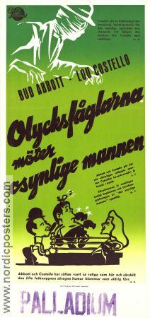 Olycksfåglarna möter osynlige mannen 1951 poster Abbott and Costello Bud Abbott Lou Costello Nancy Guild Charles Lamont