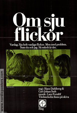 Om sju flickor 1973 poster Bergljot Arnadottir Hans Dahlberg