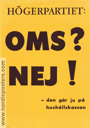 OMS Nej Högerpartiet 1960 poster 
