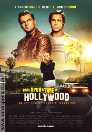 Once Upon a Time In Hollywood 2019 movie poster Leonardo DiCaprio Brad Pitt Margot Robbie Quentin Tarantino