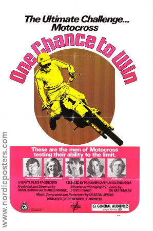 One Chance to Win 1976 movie poster Tony Distefano Pierre Karsmakers Brad Lackey Charles Bush Motorcycles Sports