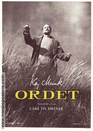 Ordet 1955 poster Henrik Malberg Emil Hass Christensen Preben Lerdorff Rye Carl Theodor Dreyer Danmark Religion