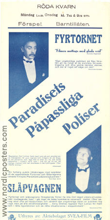 Paradisets påpassliga poliser 1937 poster Fy og Bi Carl Schenström Harald Madsen SO Schoening Karel Lamac Danmark