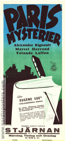 Les mysteres de Paris 1943 movie poster Marcel Herrand Yolande Laffon Alexandre Rignault Jacques de Baroncelli