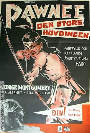Pawnee den store hövdingen 1957 movie poster George Montgomery