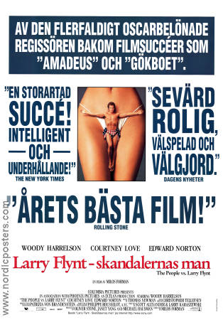 The People vs Larry Flynt 1998 movie poster Woody Harrelson Courtney Love Milos Forman