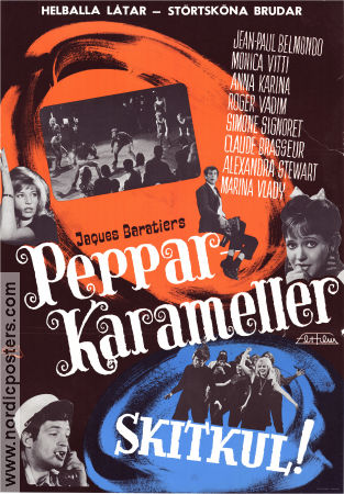 Dragées au poivre 1963 movie poster Guy Bedos Jean-Paul Belmondo Francis Blanche Jacques Baratier