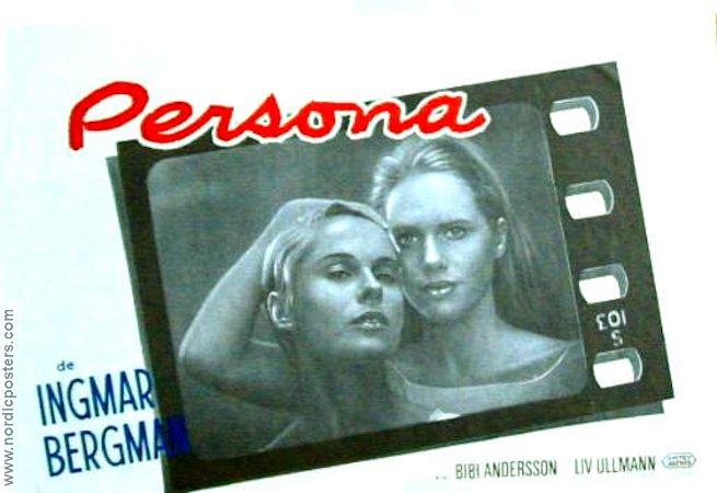 Persona 1966 movie poster Liv Ullmann Bibi Andersson Margaretha Krook Gunnar Björnstrand Ingmar Bergman Cult movies