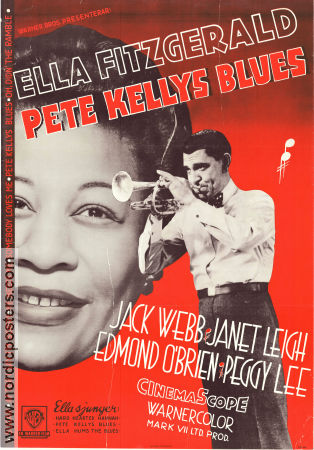 Pete Kelly´s Blues 1955 poster Ella Fitzgerald Janet Leigh Edmond O´Brien Peggy Lee Lee Marvin Jack Webb Jazz