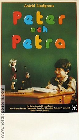 Peter och Petra 1989 movie poster Anna Carlsson Per Eggers Björn Gedda Agneta Elers-Jarleman Writer: Astrid Lindgren From TV