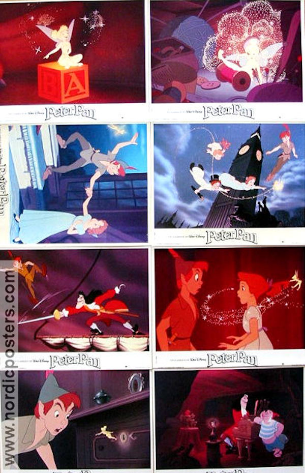 Peter Pan 1953 lobby card set Bobby Driscoll Clyde Geronimi Writer: JM Barrie Animation Kids