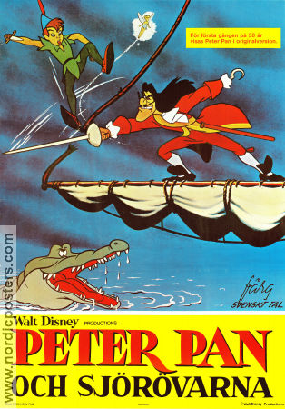 Peter Pan 1953 movie poster Bobby Driscoll Clyde Geronimi Writer: JM Barrie Animation Kids
