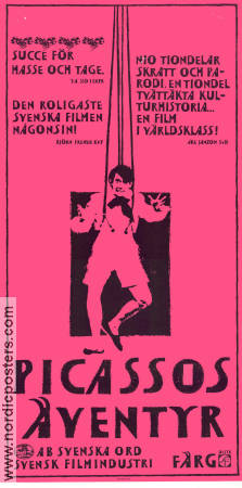 The Adventures of Picasso 1978 movie poster Gösta Ekman Hans Alfredson Lena Olin Lena Nyman Tage Danielsson Poster artwork: Per Åhlin Production: AB Svenska Ord Find more: Skåne