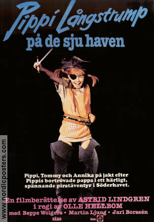 Pippi in the South Seas 1970 movie poster Inger Nilsson Beppe Wolgers Olle Hellbom Writer: Astrid Lindgren Find more: Pippi Långstrump