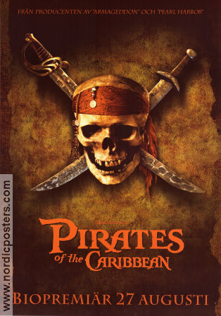 Pirates of the Caribbean 2003 poster Johnny Depp Gore Verbinski