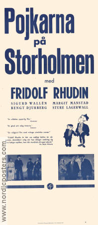 Pojkarna på Storholmen 1932 movie poster Fridolf Rhudin Anna Olin Sture Lagerwall Margit Manstad Sigurd Wallén