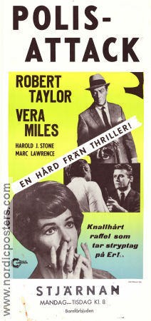 Polisattack 1962 poster Robert Taylor Vera Miles Harold J Stone Från TV