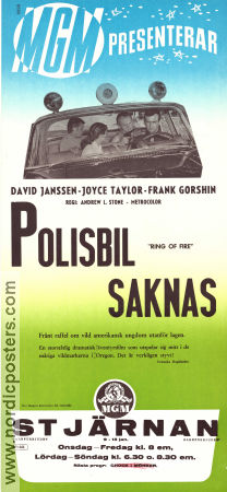 Polisbil saknas 1961 poster David Janssen Joyce Taylor Frank Gorshin Andrew L Stone Poliser