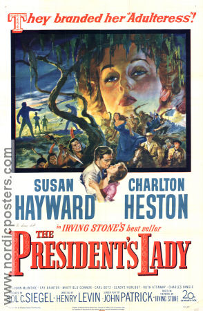 The President´s Lady 1953 movie poster Susan Hayward Charlton Heston Henry Levin