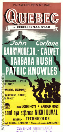 Quebec 1951 movie poster John Drew Barrymore Corinne Calvet Barbara Rush George Templeton