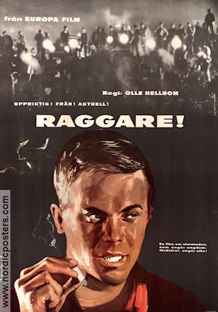 Raggare! 1959 movie poster Hans Wahlgren Christina Schollin Sven Almgren Bill Magnusson Anita Wall Håkan Serner Olle Hellbom Cars and racing Cult movies Smoking
