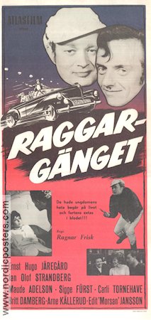 Raggargänget 1962 movie poster Ernst-Hugo Järegård Jan-Olof Strandberg Ragnar Frisk Cult movies Cars and racing